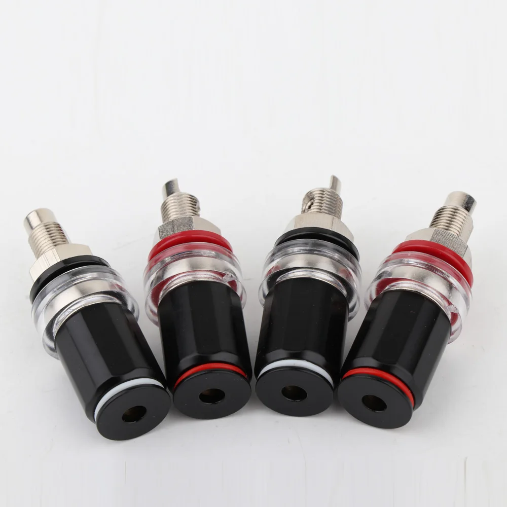 4Pcs Binding Post Banana Female Socket Speaker Amplifier Terminal Rhodium Plated