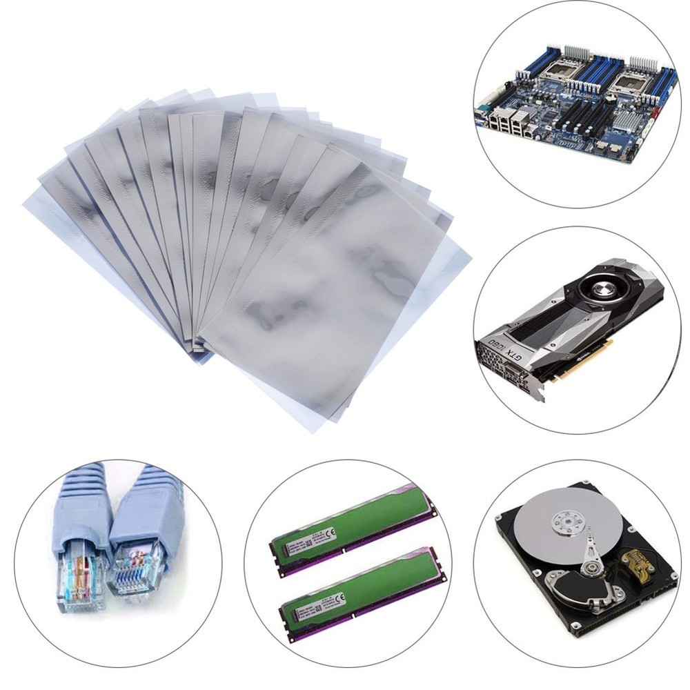 200 Pcs Anti Static Bag Self-sealing ESD Shielding Electronics Storage Bag