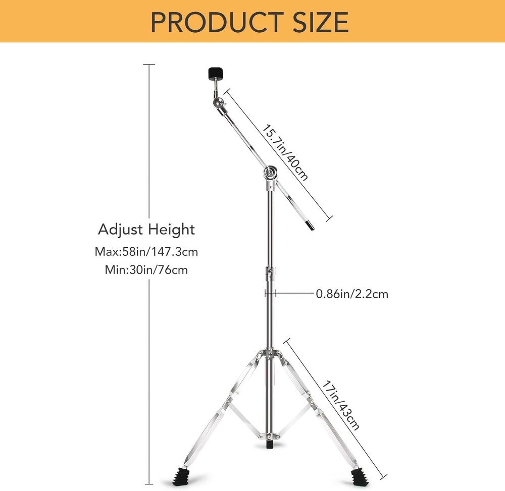 Adjustable Cymbal Stand for Drum Hardware Percussion Mount Holder 2 Pack