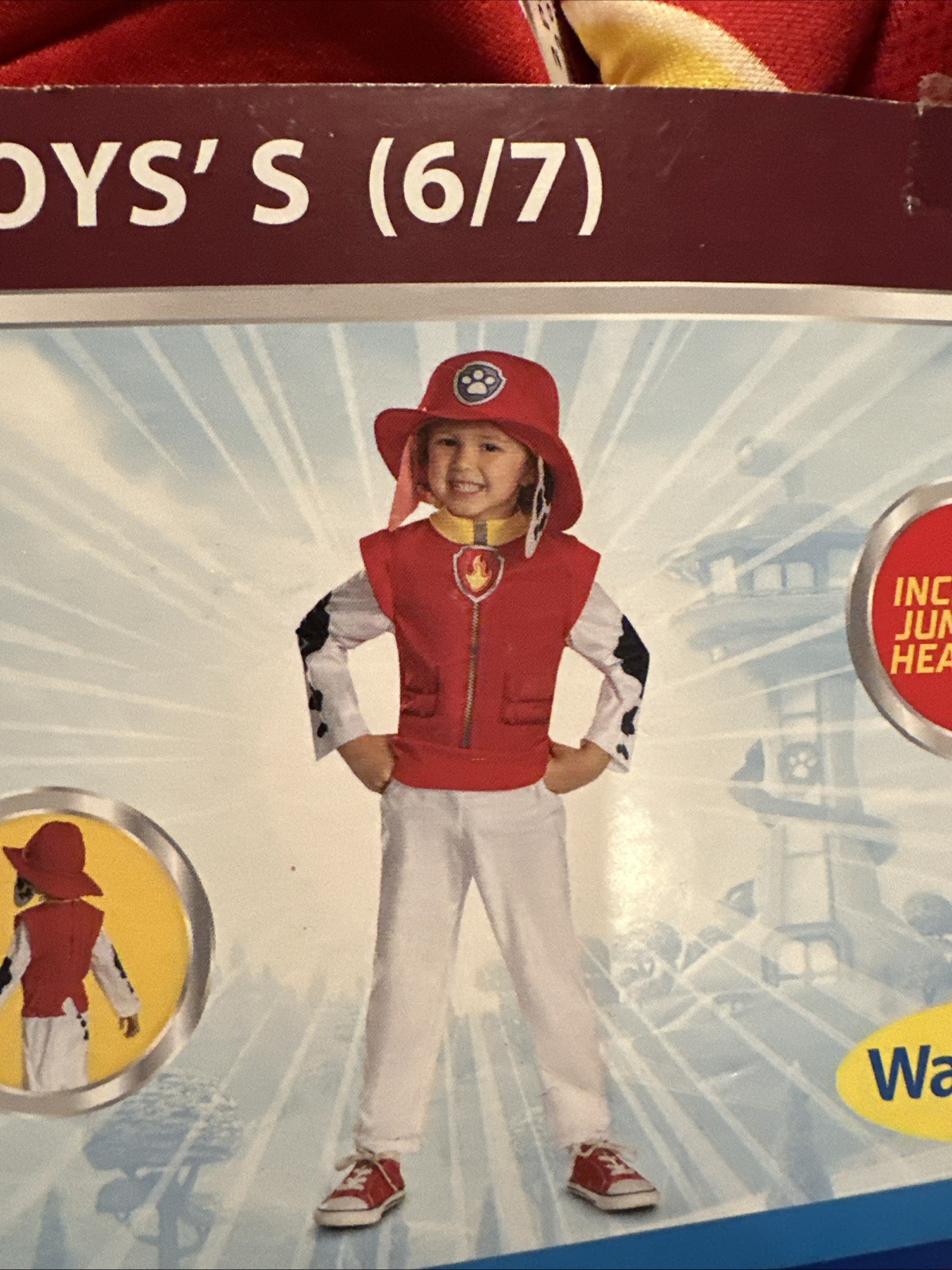 Halloween Costume Boys Paw Patrol Marshall Small 6-7 New