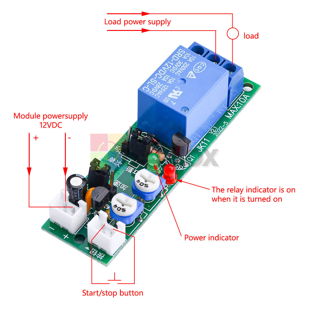 DC 5V 12V 24V Infinite Loop ON OFF Delay Relay Module Cycle Delay Timer Relay