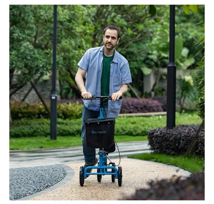ELENKER Steerable Knee Walker With Dual Braking System