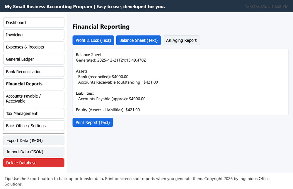 My Small Business Accounting Program Any PC, UNIVERSAL OS, FULL VERSION, CD-r