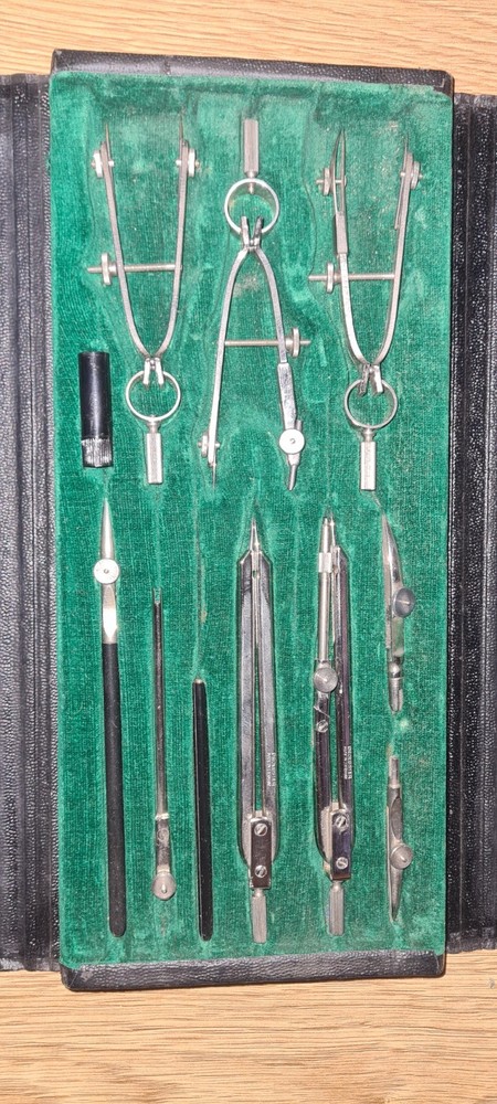 Germany Proebster Alfa A20 Drafting Drawing Tools Set Compass Draughtman 1950s