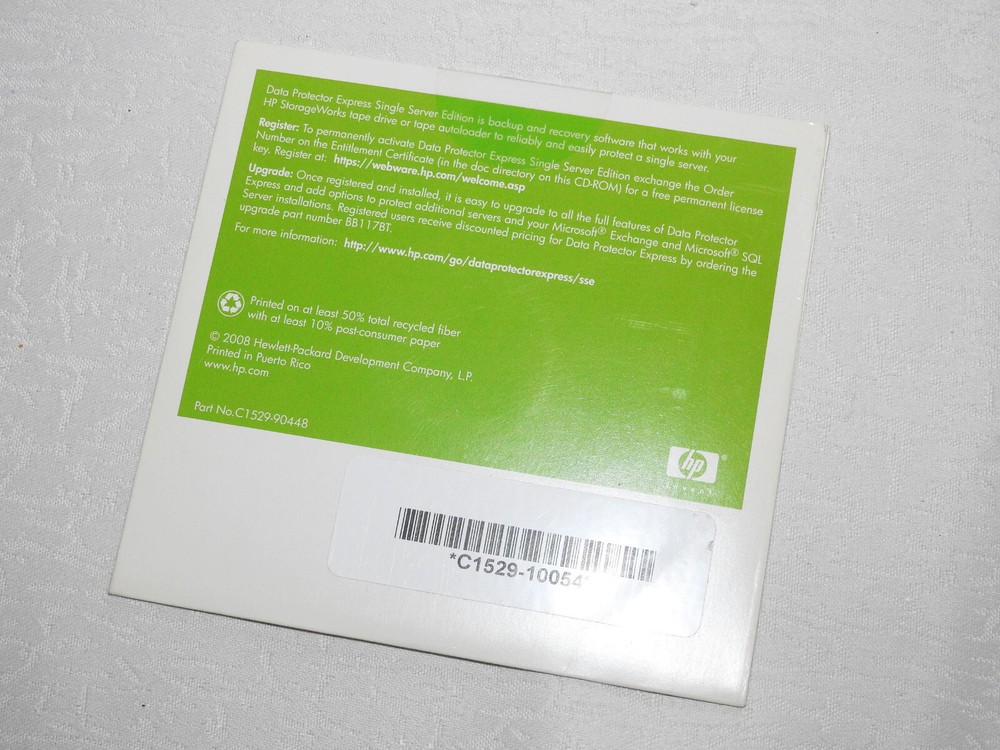 HP Data Protector Express Single Server Edition - Brand New Sealed Rare v 4.0