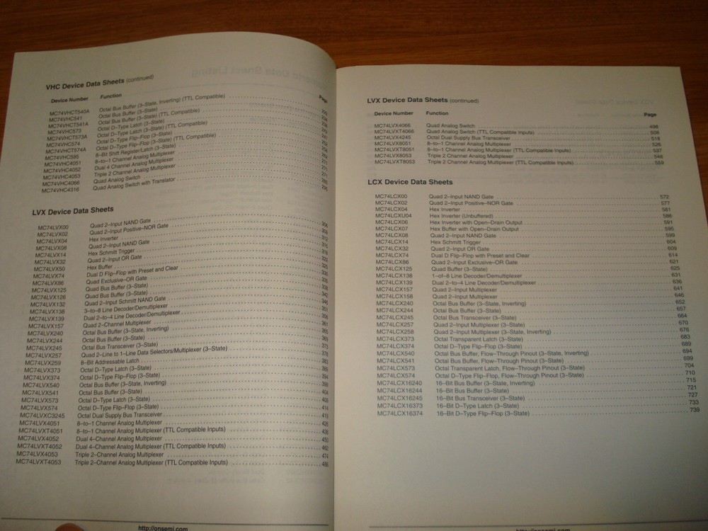 ON Semiconductor Standard Low-Voltage Logic VHC,LVX,LCX,VCX Databook, Jun 2002