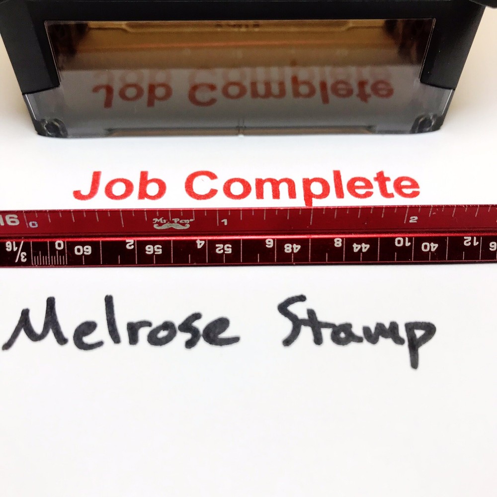 Job Complete Rubber Stamp Red Ink Self Inking Ideal 4913