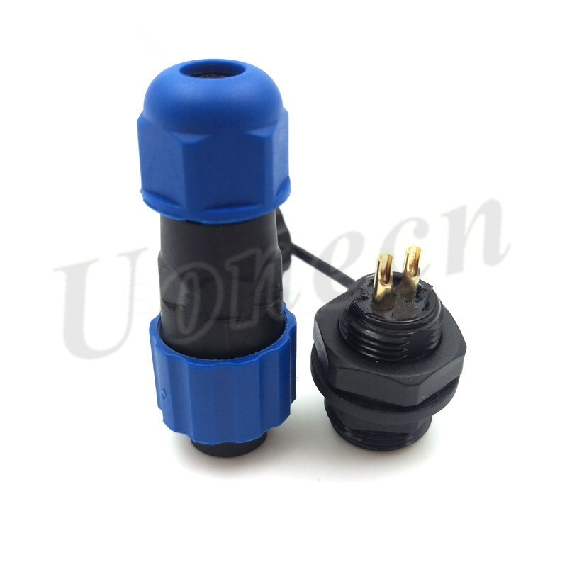 SD13 IP68 2 Pin LED Connector Waterproof Dustproof Circular Multipole Socket