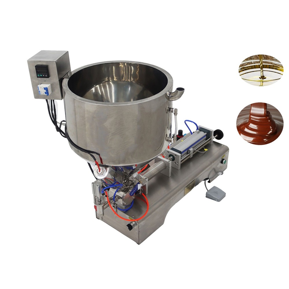 30-300ml Paste&Liquid Filler w/Heating Function Sauce/Oil Filling Pack Machine