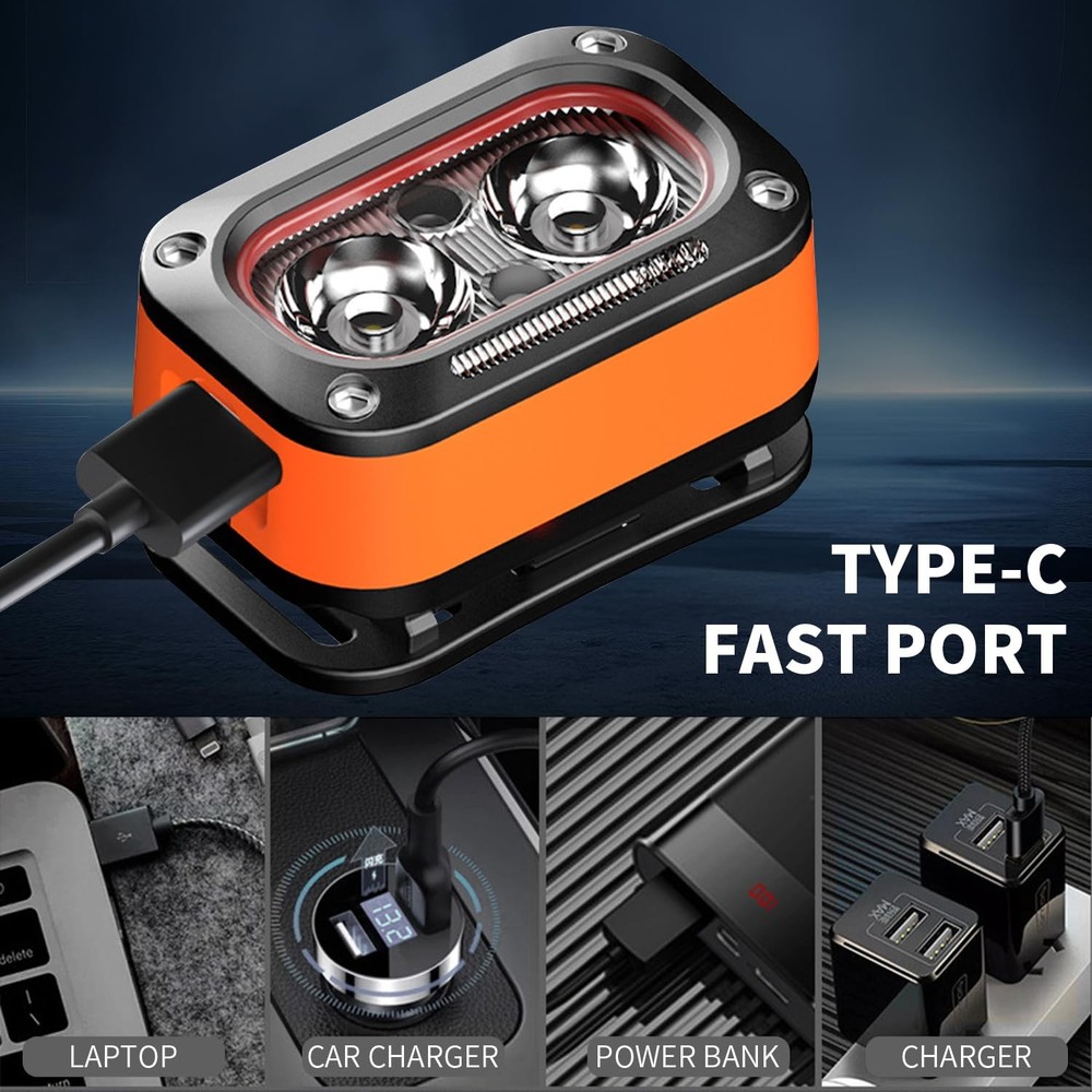 Hands-Free Smart Headlamp Wave Sensor 5 Modes IPX4 Waterproof LED Headlight