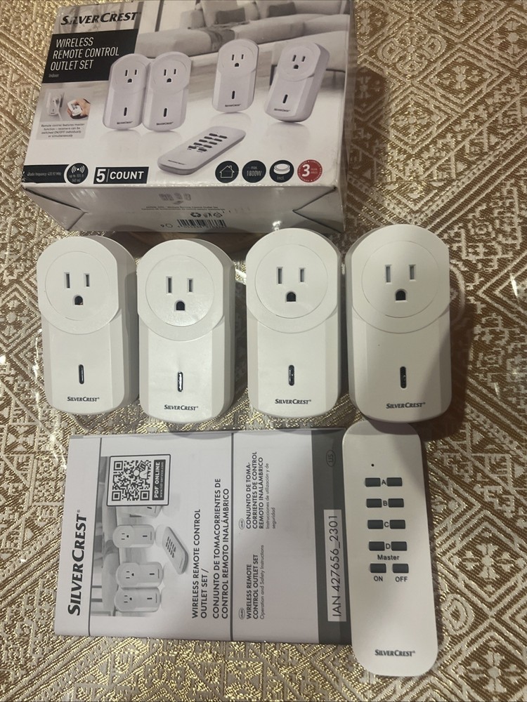 SilverCrest Indoor Wireless Socket Set - Up To 40m Range / 5 Piece Set