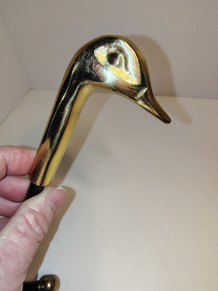 Brass Goose/Mallard Duck Fireplace Damper Pull Hook Hanger