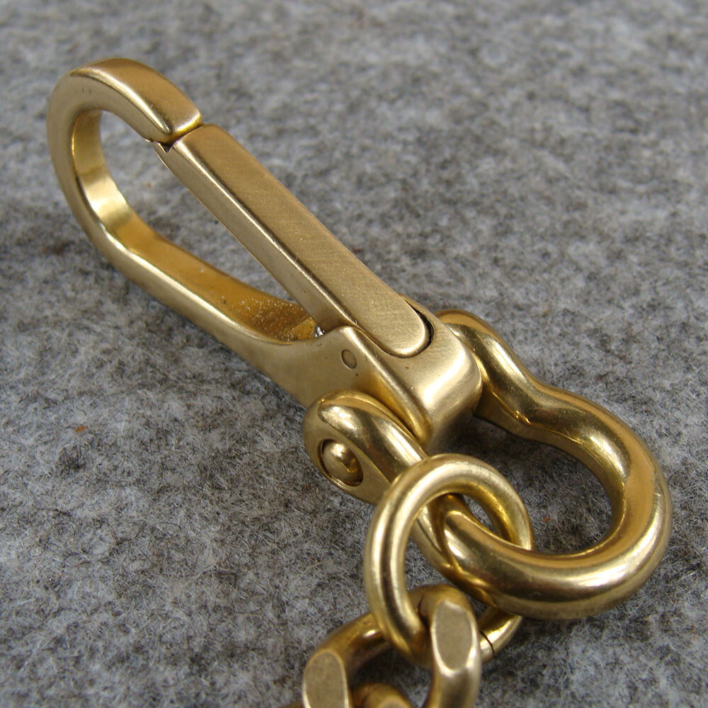 Solid Brass Key Chain Holder Keyrings Bag Wallet Chain Keychains With Snap Hook