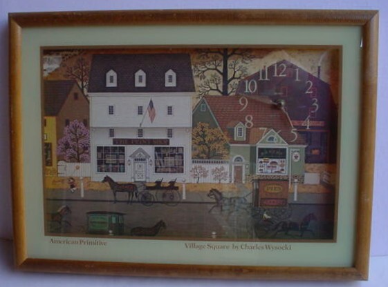 Charles Wysocki Village Square Clock