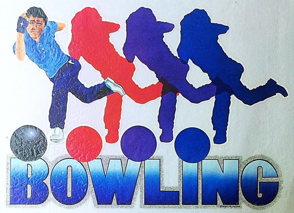 Original Vintage Bowling Iron On Transfer
