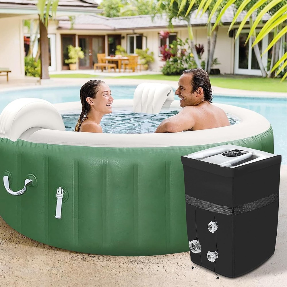 TOHONFOO Heavy Duty Inflatable Hot Tub Pump 1'5" x 1'3" (Rectangular), Black