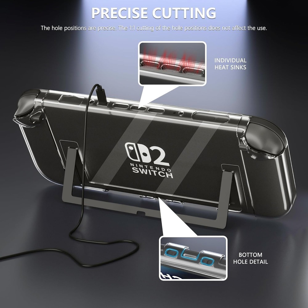 Clear Protector Case Compatible w/ Switch 2 MODEL HGS-17123 Soft Silicone