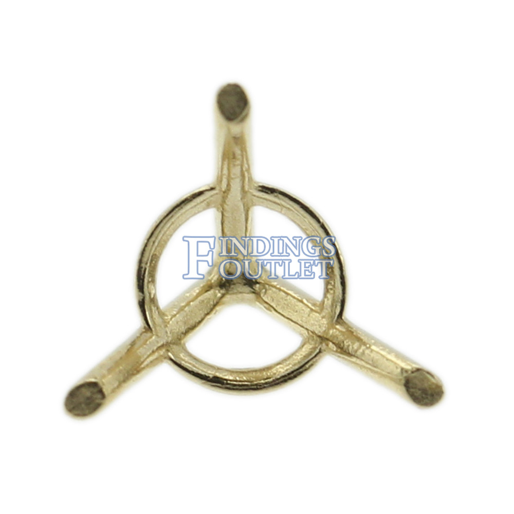 14k Yellow Gold Round Martini Stud Earring Mounting Setting Push Back Post