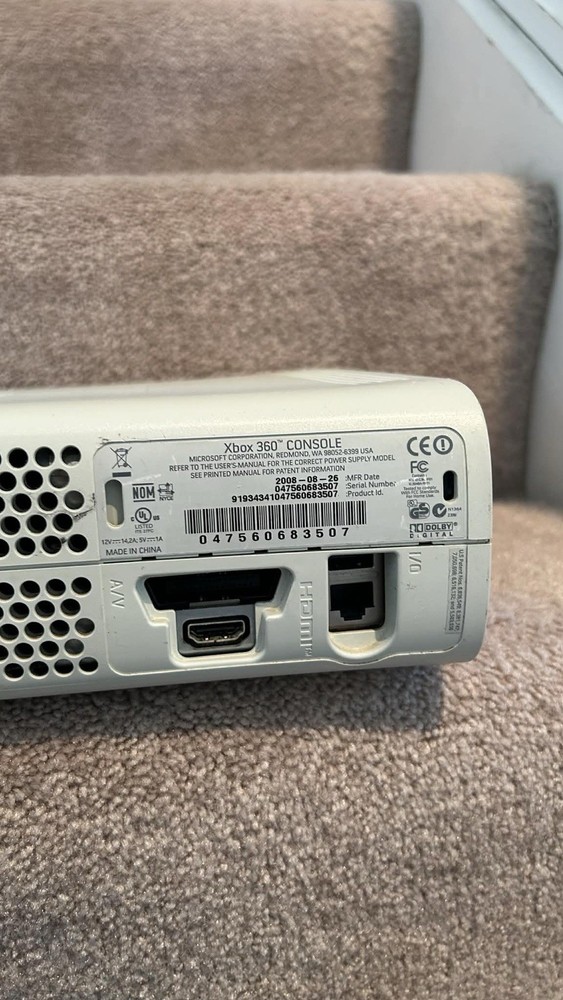 Microsoft Xbox 360 White Game System Console Only No HDD