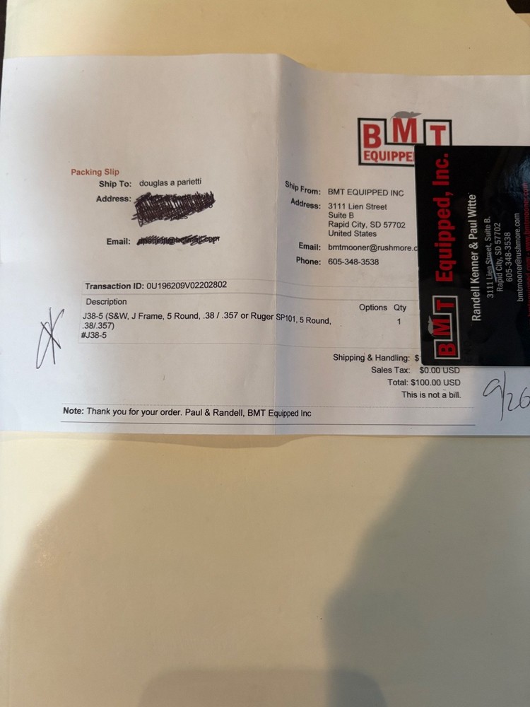 BMT 38 special 357 speed loader, read receipt for smith and Wesson and ruger.