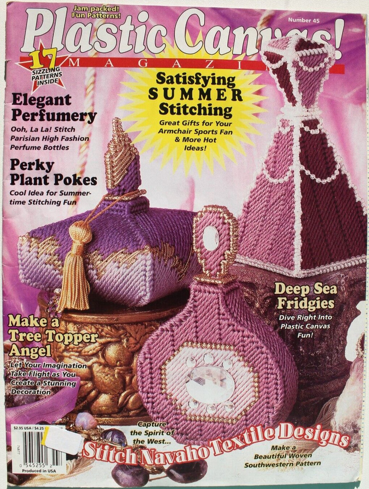 Plastic Canvas Magazine Pattern Book Crafts Needlework 17 projects #45 1996