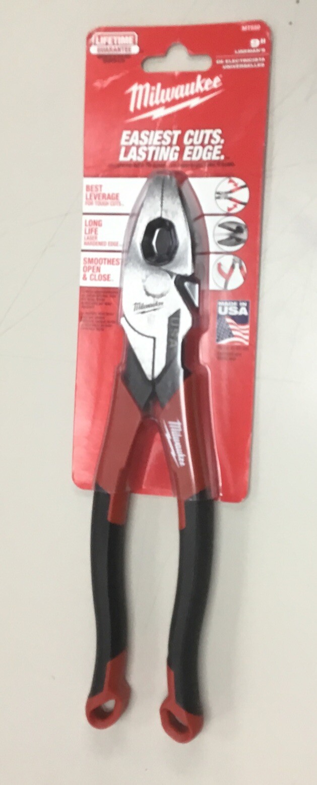 Milwaukee MT550 9" Lineman's Pliers with Fish Tape Puller and Comfort Grip