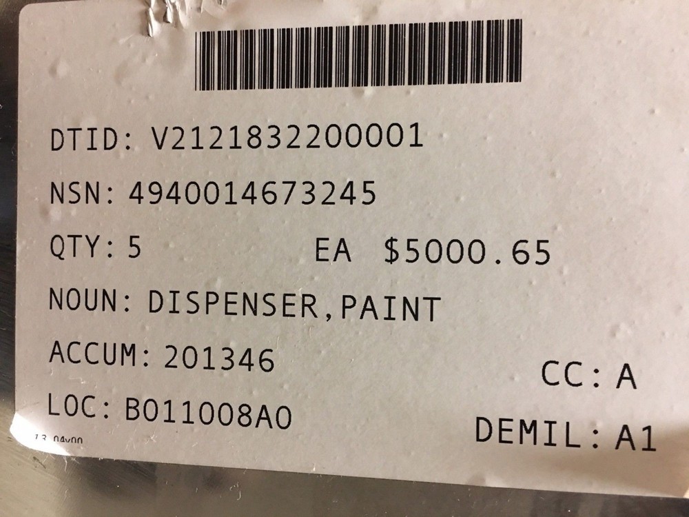 NEW Shipboard Paint Dispenser Cost $5K Each