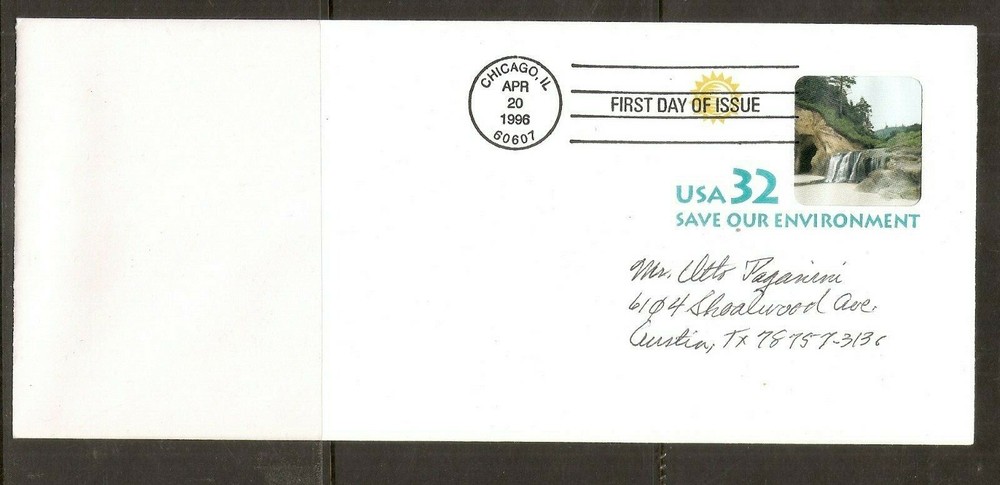 US SC # U640 Save Our Environment FDC. No Cachet