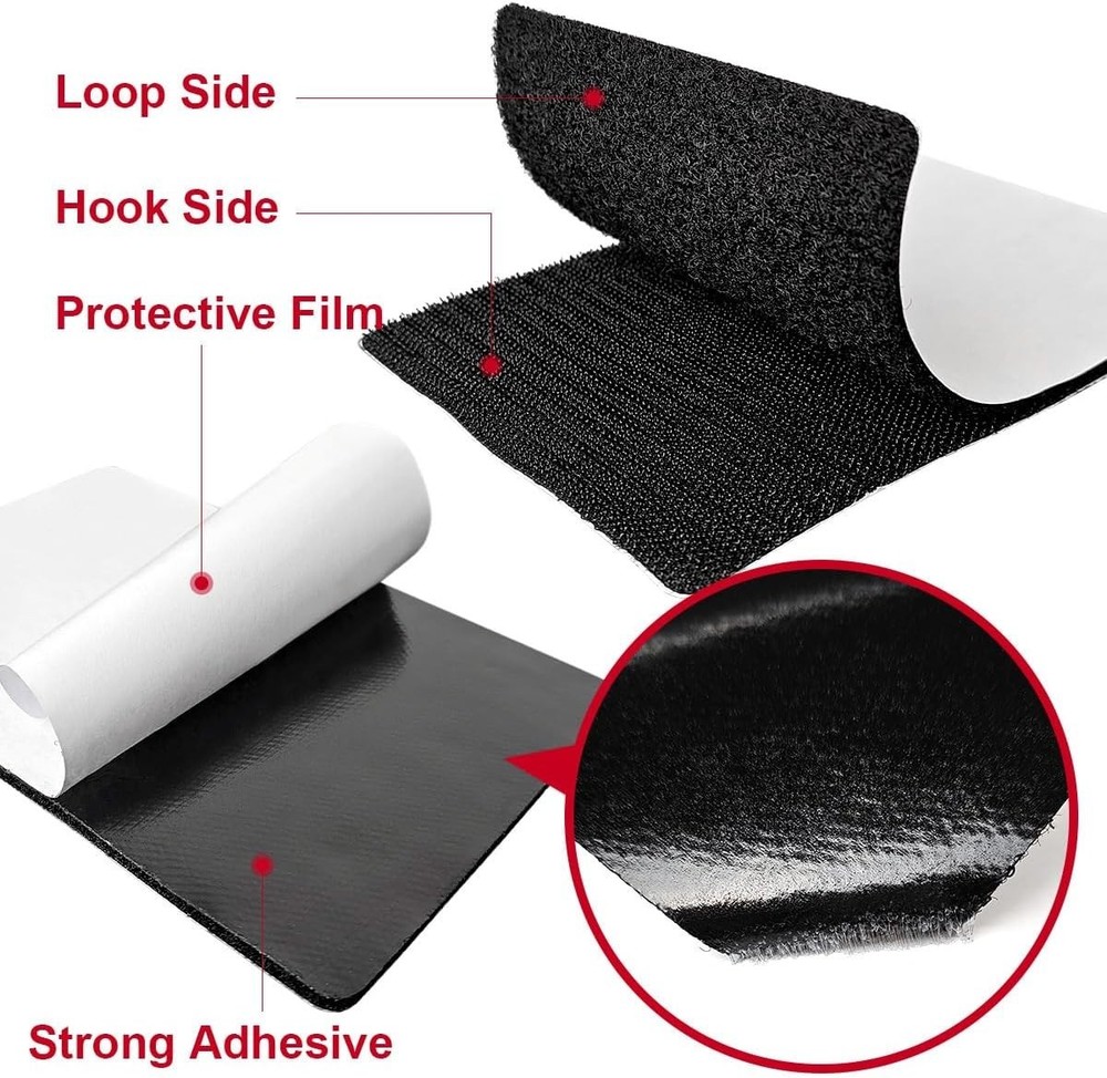 Versatile 4x6 Inch Hook and Loop Strips - Essential for Home and Craft Projects