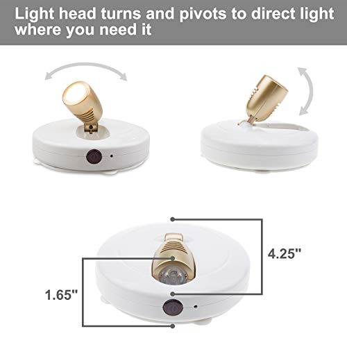 BIGLIGHT Spotlight Battery Operated, LED Puck Light, Dimmable Uplight with