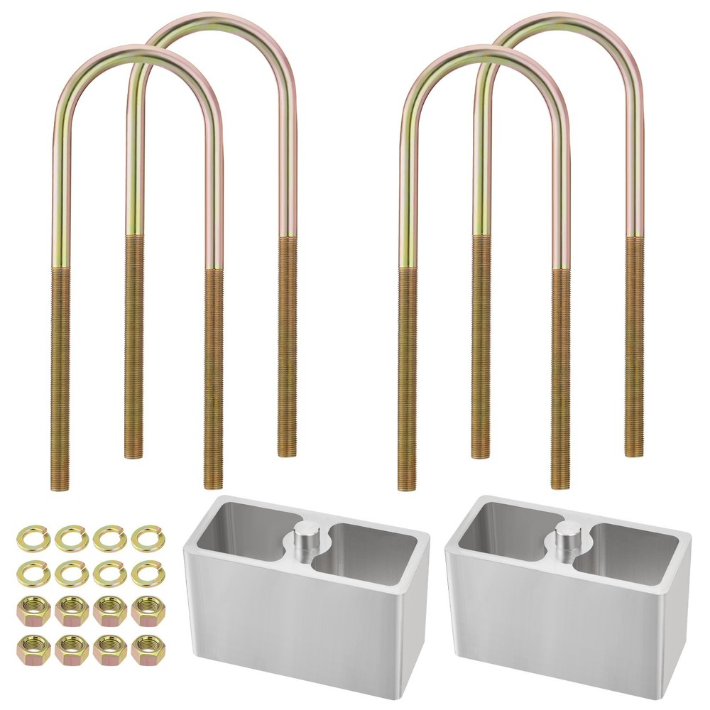Leaf Spring Lowering Block Kit 4" Inch Drop with U-Bolts Hardware Universal US
