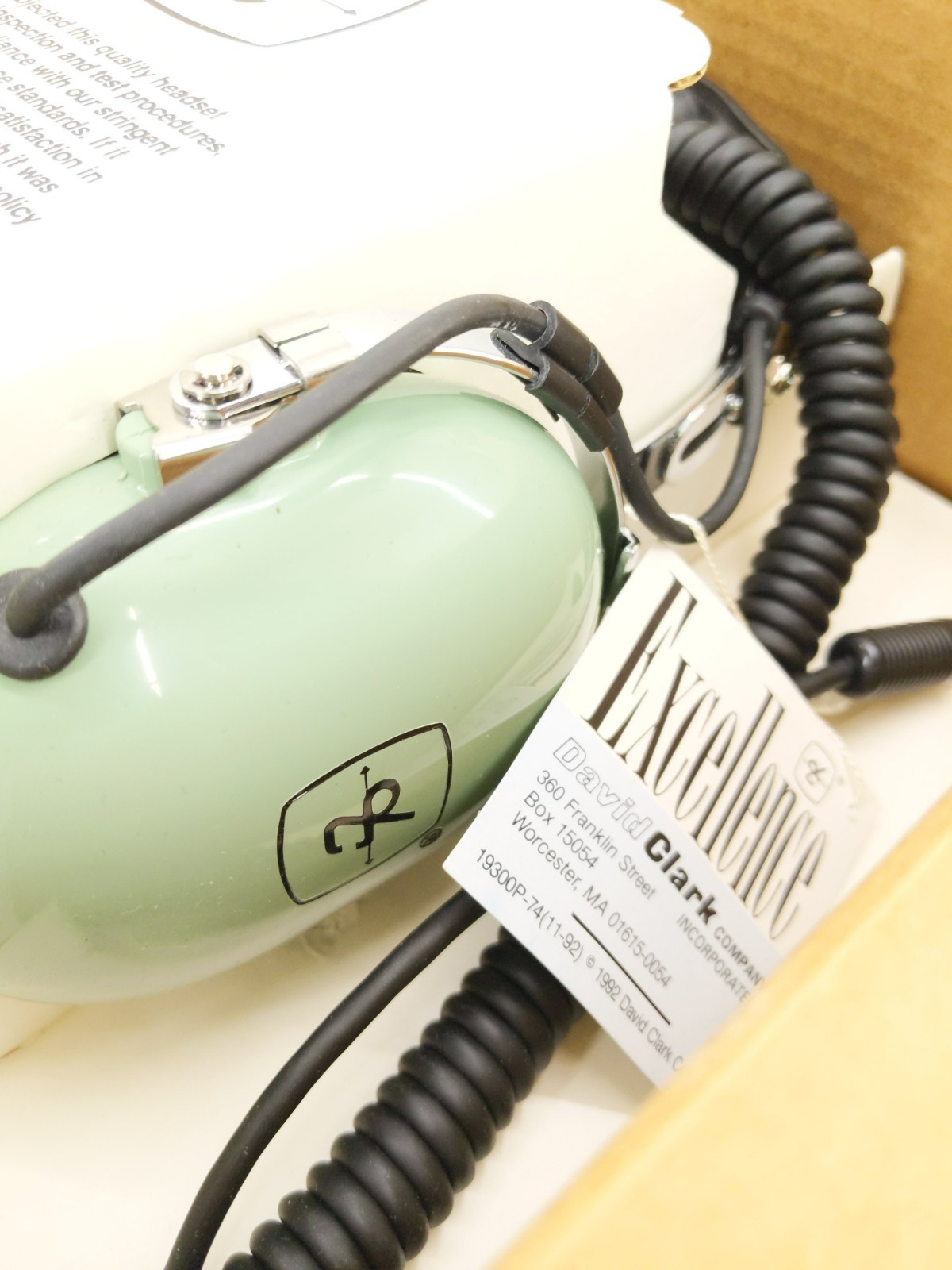 David Clark 40301G Aviation Headset Burlington Northern Railroad New Never Used