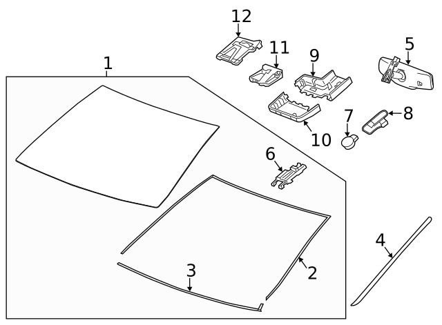 Jet Black Windshield Multi-Function Sensor Mount Bracket Lower Cover (84043623)