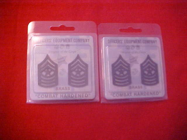 ( 2 ) NEW US Marine Corps - E-9 SERGEANT MAJOR Brass collar chevrons