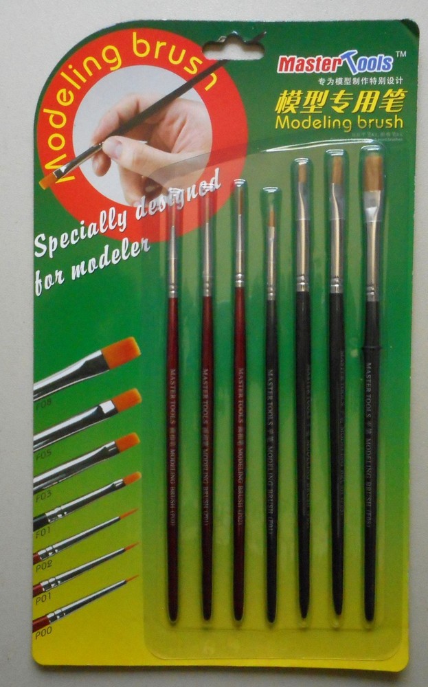 7 PC MODELING TRUMPETER PAINT BRUSH HOBBY MASTER TOOL MODEL ACCESSORY 9900