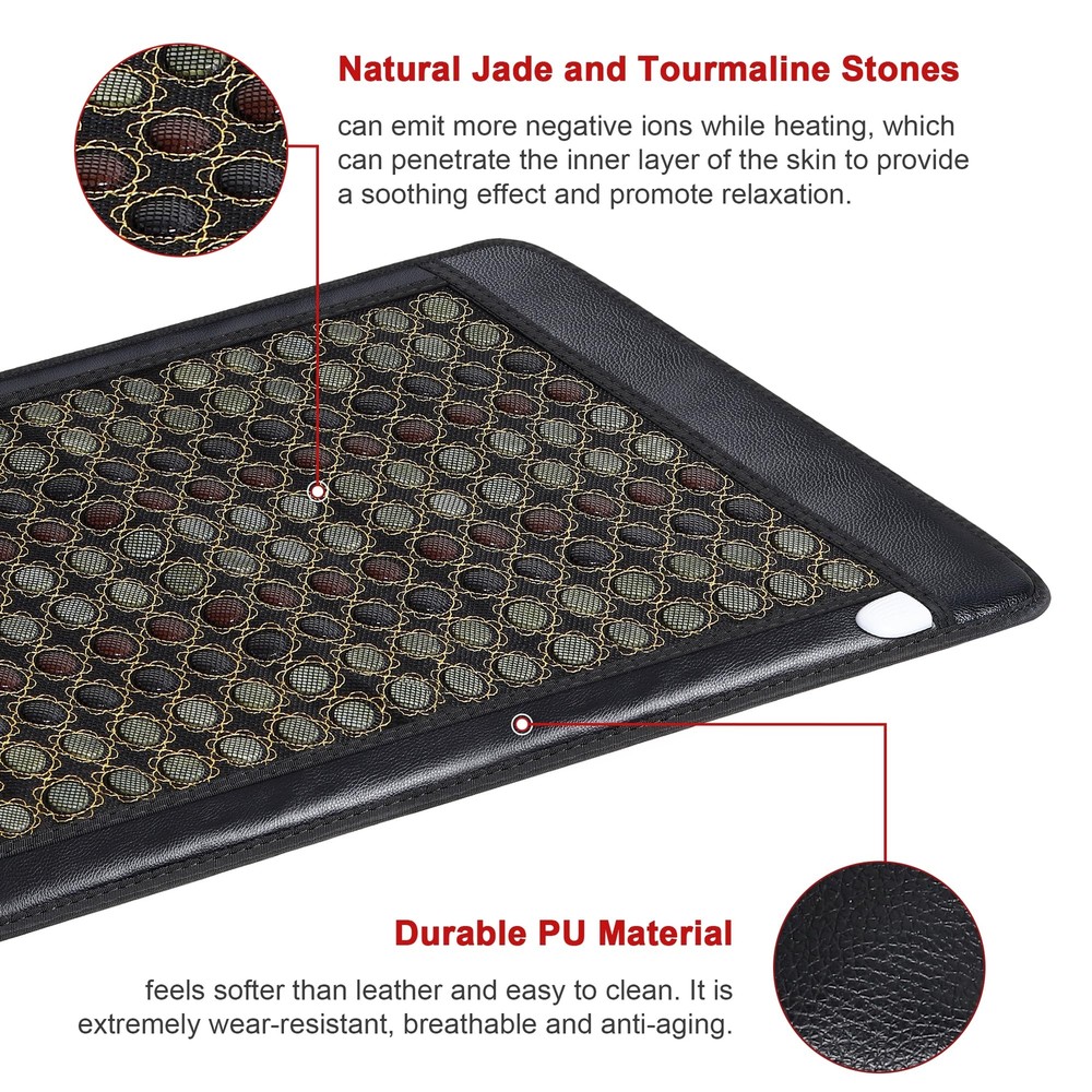 Natural Jade Infrared Heating Pad w/Smart Controller Memory Function 50"x23.5"