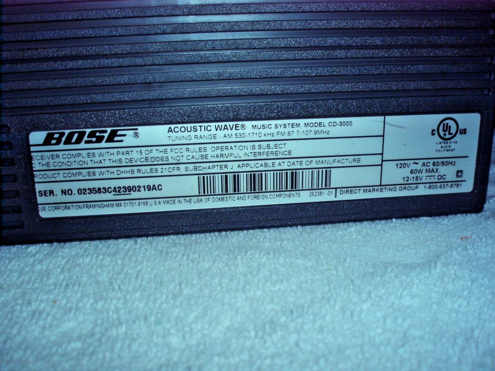 Bose Acoustic Wave CD-3000 Audio System AM/FM CD Player- Read Description
