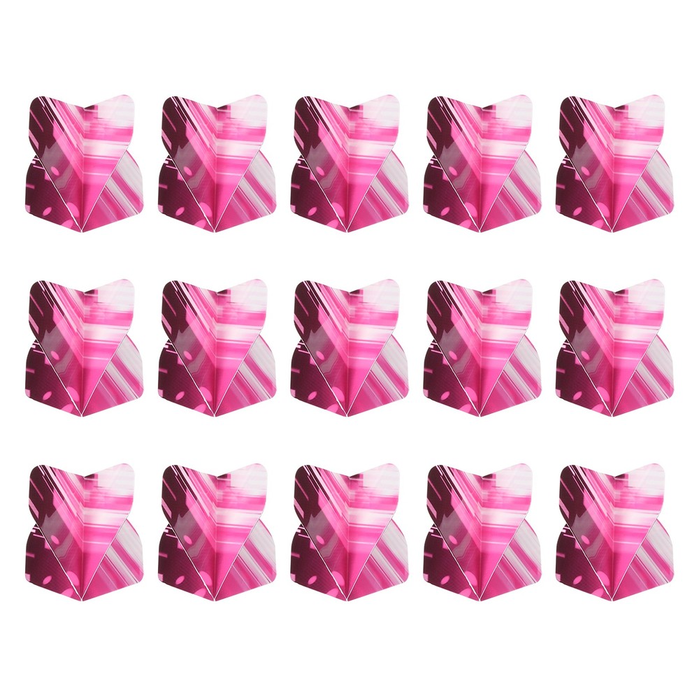 Standard Dart Flights, 15 Pack Flights Thick Striped Pattern, Pink