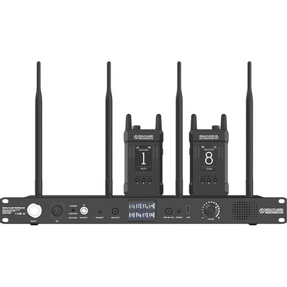 Hollyland HL-SYSCOM-1000T-8B Full Duplex Wireless Intercom System 8 Belt Packs