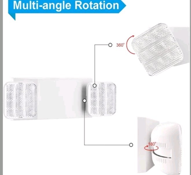 EXITLUX..2 Pack LED Emergency Exit Light Adjustable 2 Head With Battery Back-up