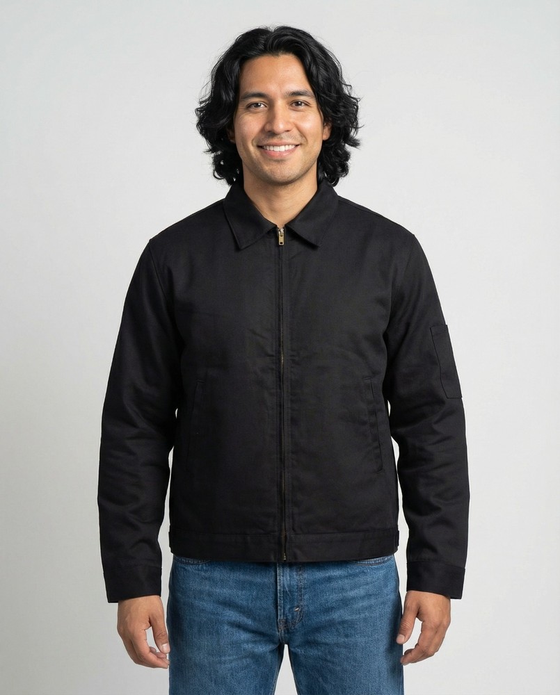 Men’s Work Jacket Heavy Duty Zip Front Mechanic Utility Jacket Durable Class