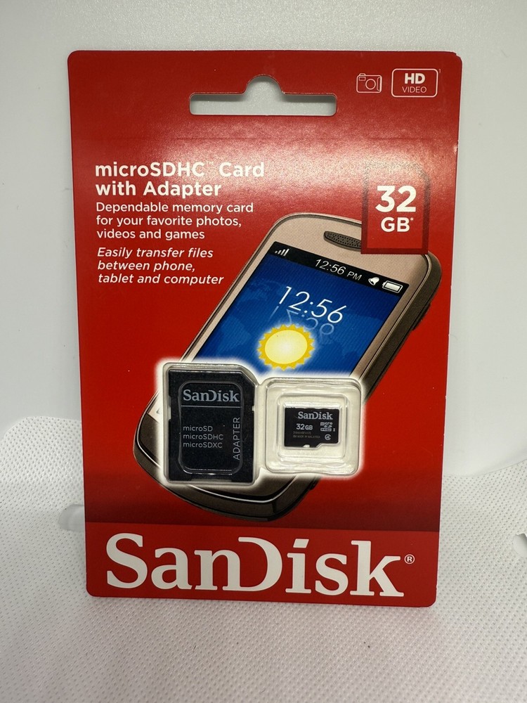 SanDisk 32GB Mobile MicroSDHC Class 4 Flash Memory Card With SD Adapter