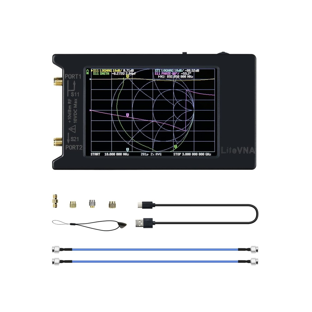 LiteVNA-64 VNA Analyzer 50KHz-6.3GHz Portable Vector Network Analyzer Antenna...