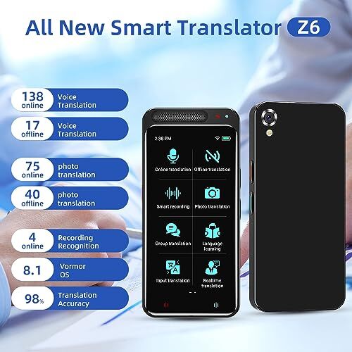 LTDNB LANGUAGE TRANSLATOR DEVICE SUPPORT 138 LANGUAGES TOUCH SCREEN - BLACK