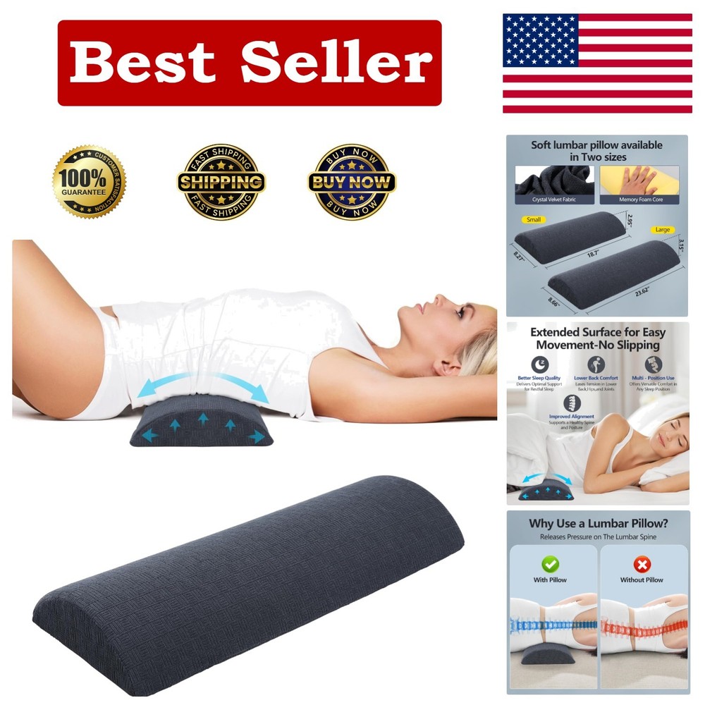 Lumbar Support Pillow for Sleeping Memory Foam Back Lower Back Pain Relief