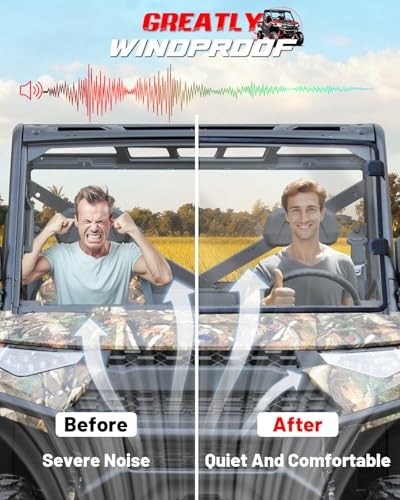 Full Front Windshield Compatible with Polaris Ranger XP 1000 Full Windshield