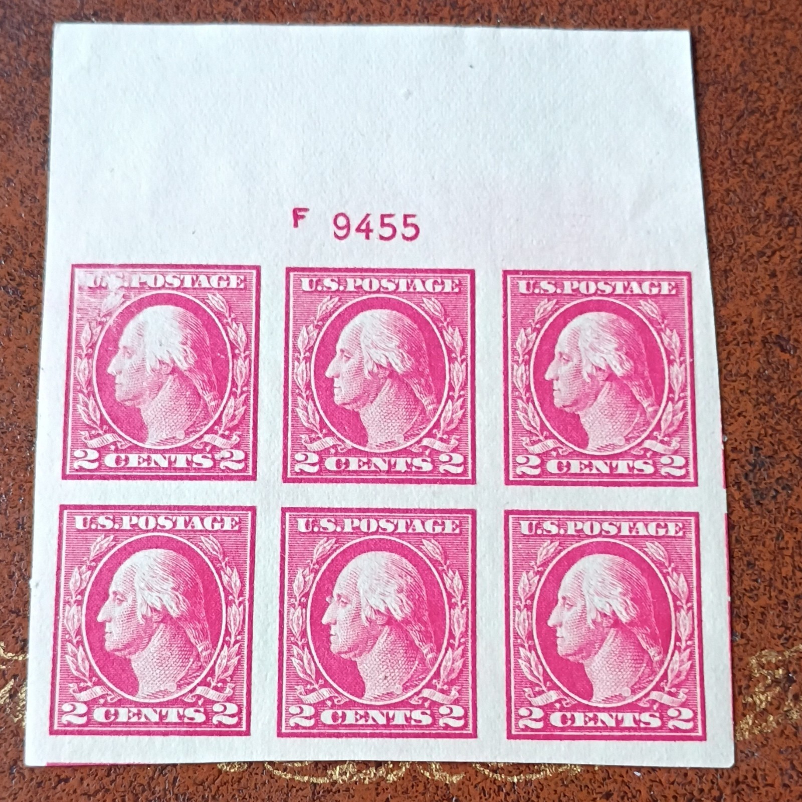 #534 US Postage Plate Block of 6 Mint Never Hinged OG 2¢ Carmine Stamps