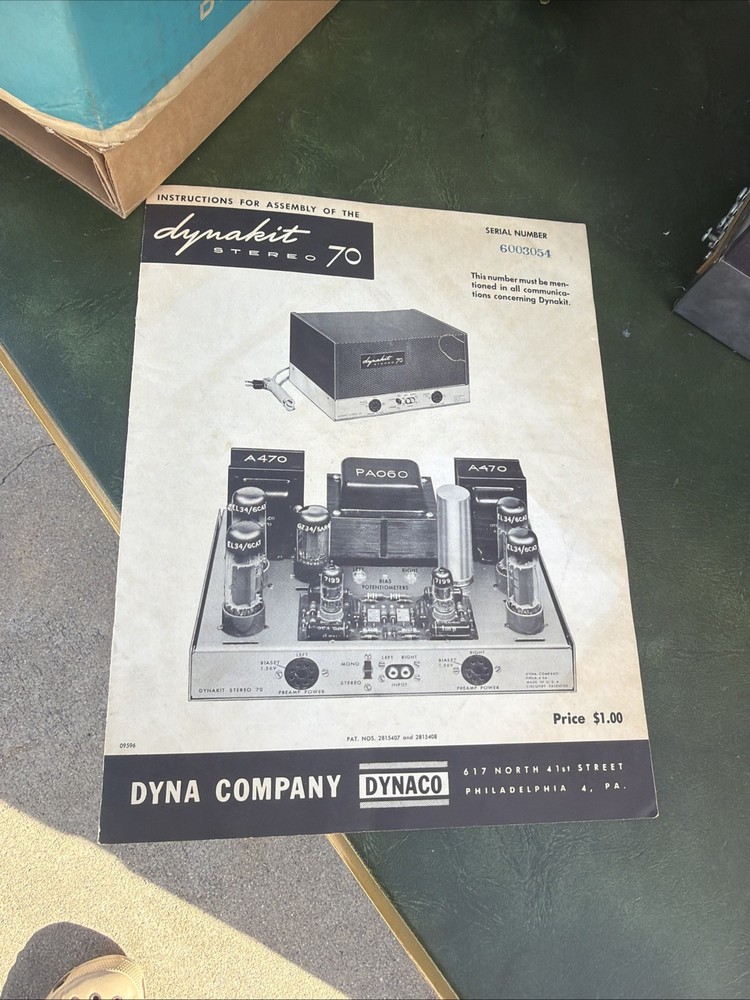 Dynaco ST-70 Tube Amplifier-Mullard Tubes - Untested 🔥🔥🔥