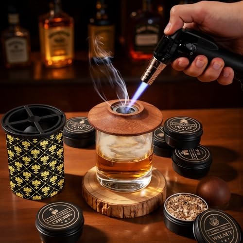 Whiskey Smoker Kit with 2 Clear Ice Maker - Old Complete Kit With Torch