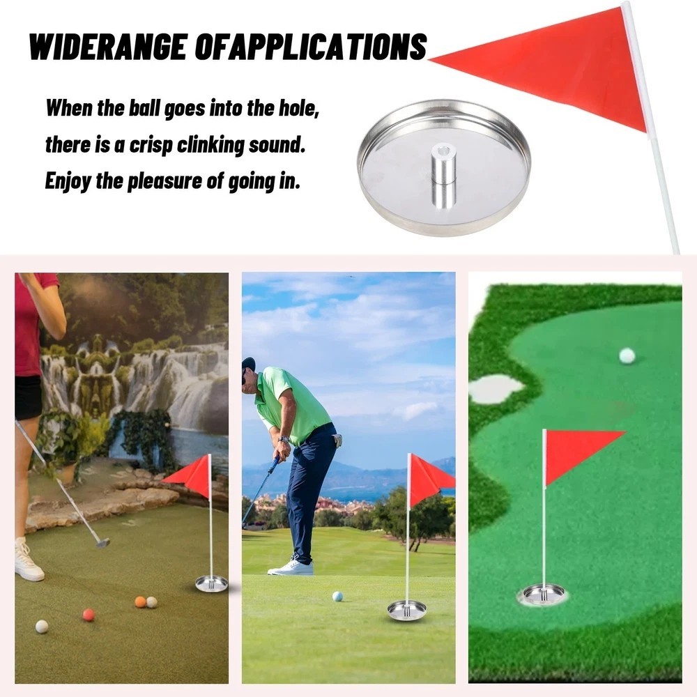 Golf Flag Targeting Hole Cup And Mini Flags For Putting Green Practice